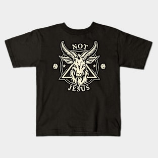 Not Today Jesus I Satanic Baphomet Goat Kids T-Shirt